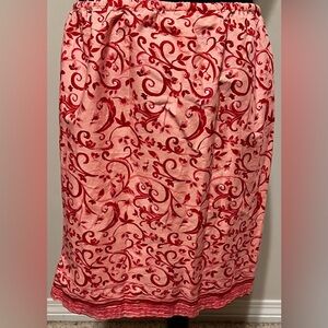 Vintage Faded Glory Pink and Red Patterned Skirt 100% Cotton Sz XL Waist 18”
